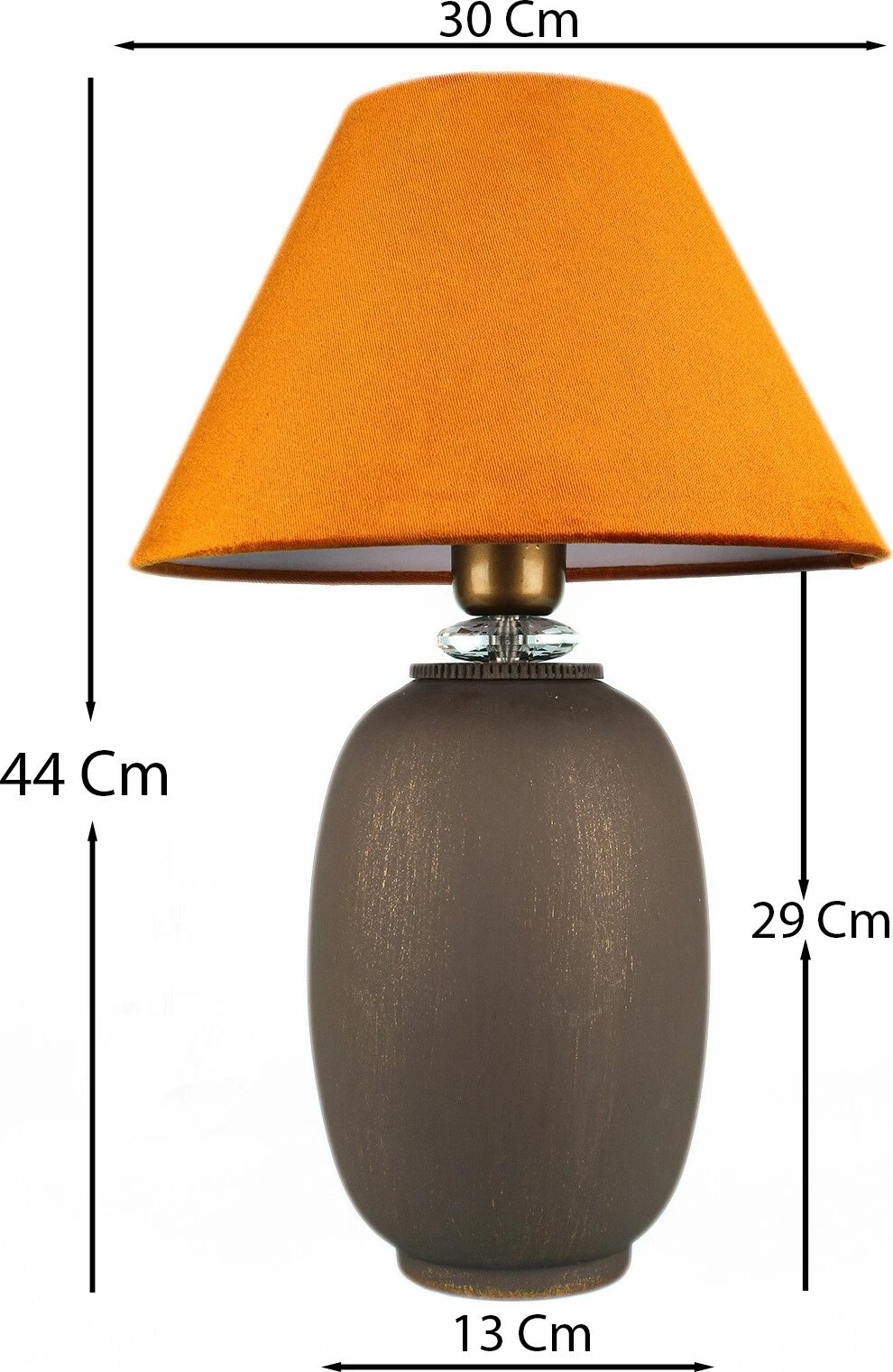 Llambë tavoline Opviq, BK022, trup qeramike, kapak stof, ngjyrë gri