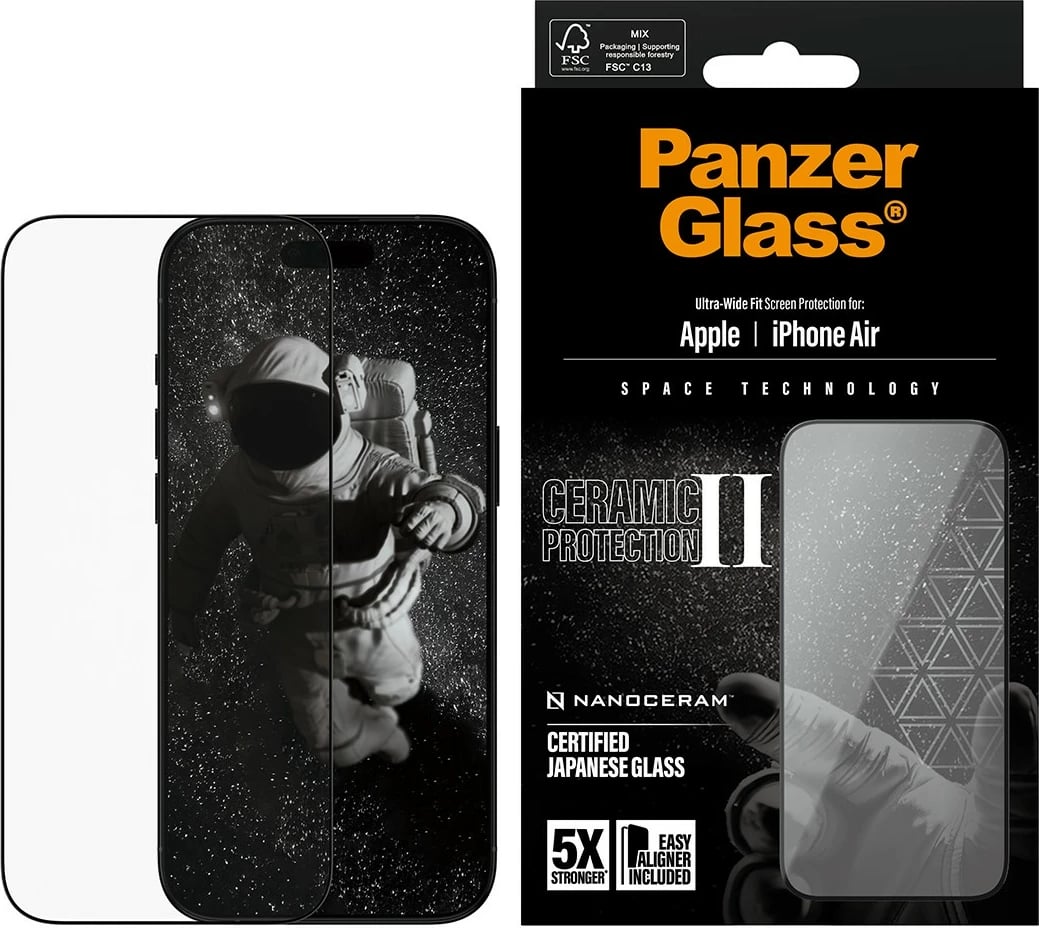 Mbrojtës ekrani PanzerGlass Ceramic II për iPhone Air UWF