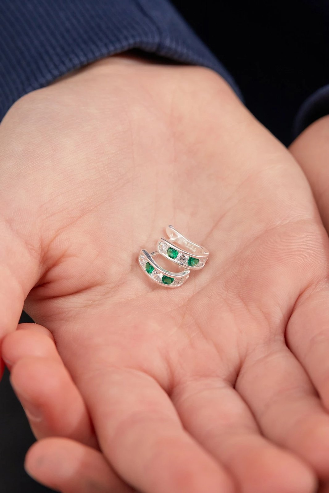 Vathë argjendi Elika, ngjyrë argjendi dhe e gjelbër, CTELKMD50469