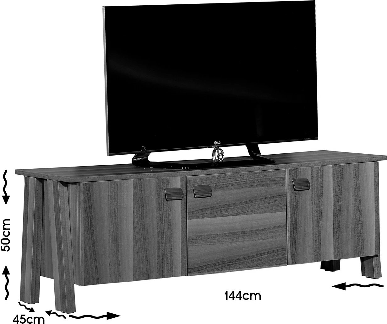 Komodë TV Hanah Home, Story 3, ngjyrë kafe