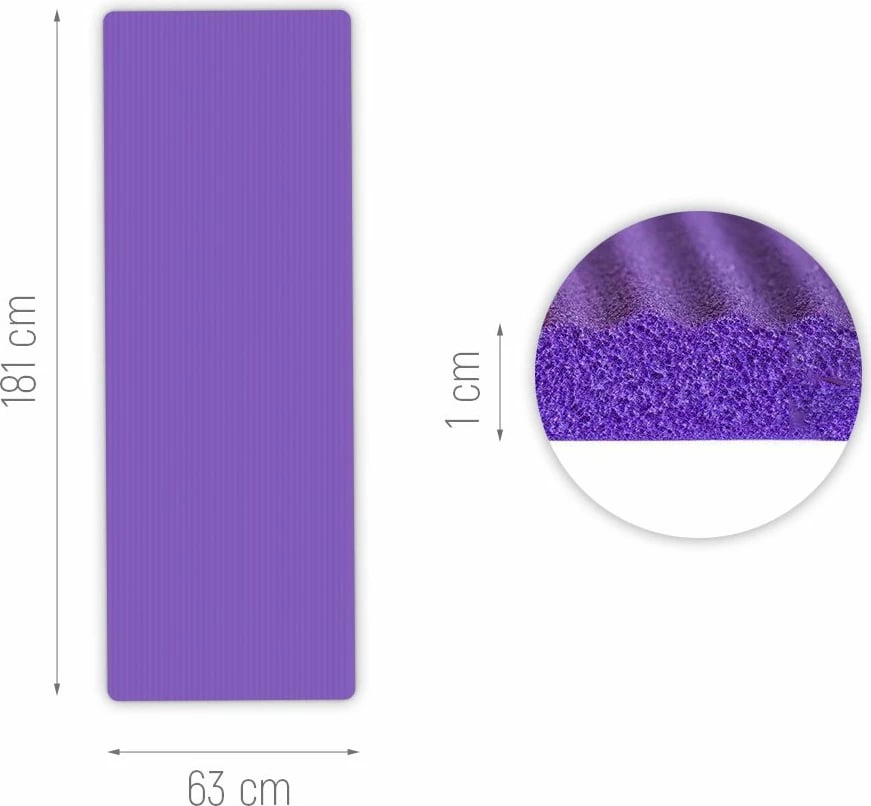 tapet ushtrimesh për yoga/fitness, Wozinsky, WNSP-PINK, 181x63x1 cm, shkumë NBR, antirrëshqitës, 900 g, rozë, me rrip dhe qese