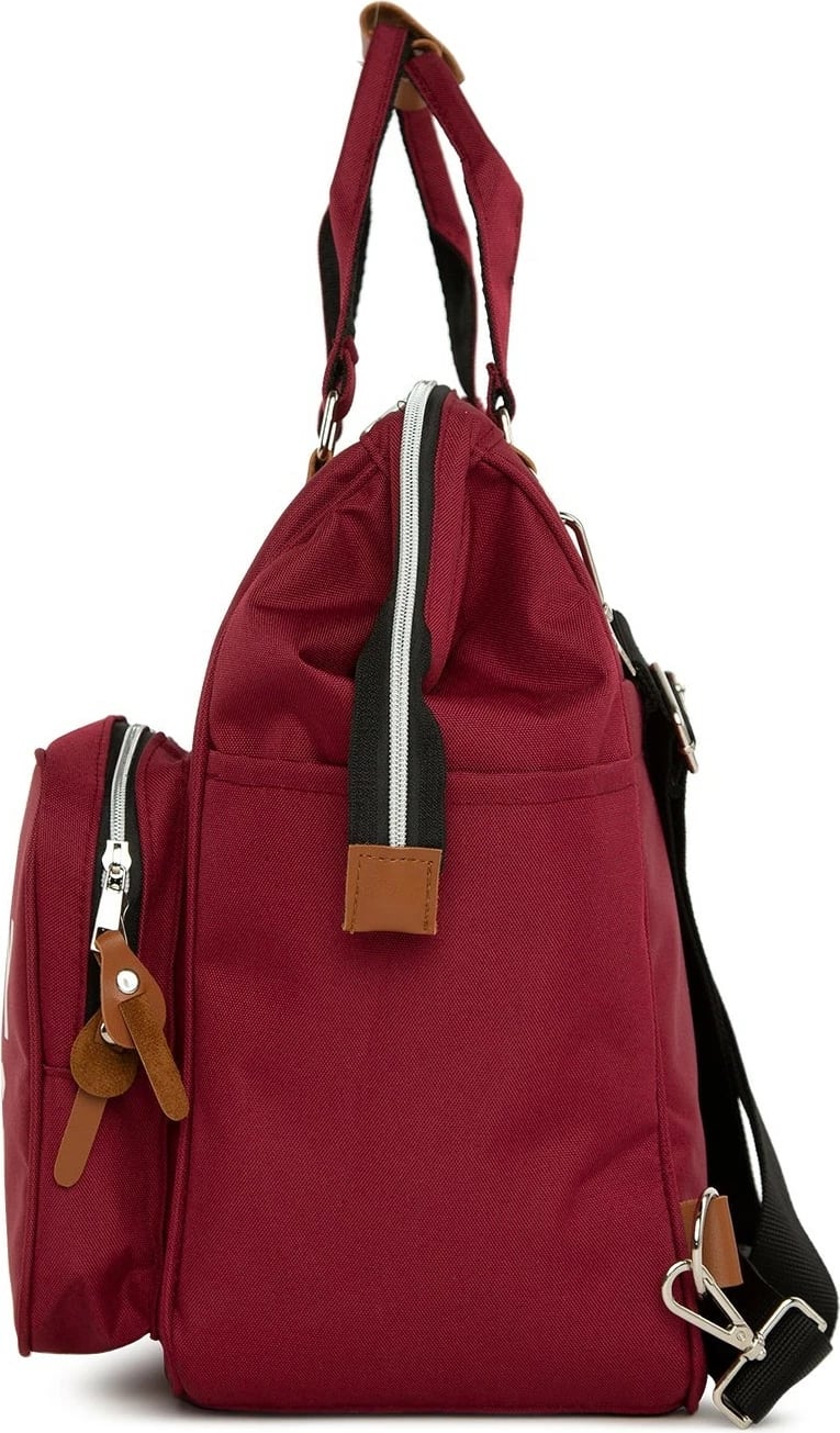 Çantë për pelena Zoozie Bags, ngjyrë e kuqe e errët, 30x38x19cm