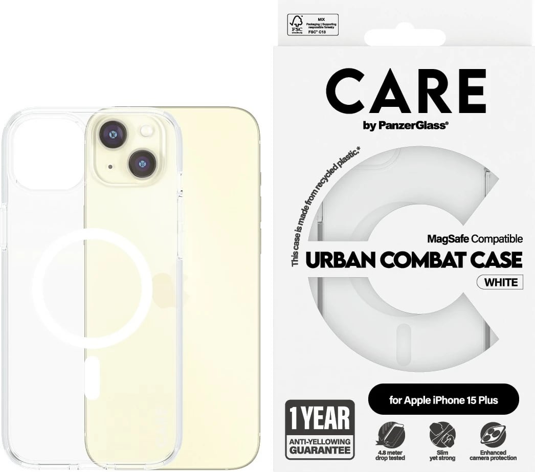 Mbështjellës PanzerGlass CARE Case Flagship MagSafe për iPhone 15 Plus, transparent