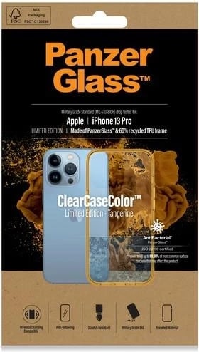 Mbështjellës PanzerGlass ClearCase, për iPhone 13 Pro, Transparent/Verdhë