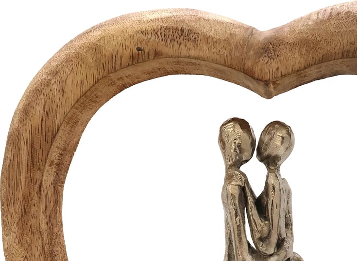 Dekorim tavoline zemër Vrame Inart dru mango-alumin 32x9x35cm Dekorim tavoline zemër Vrame Inart dru mango-alumin 32x9x35cm