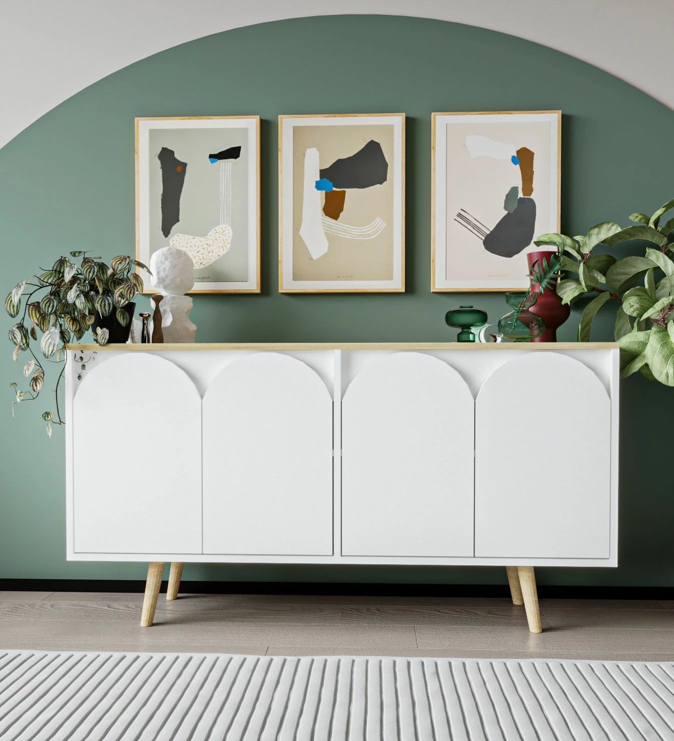 Konsol Skye Decor, Venezia 150, ngjyrë lis safir, e bardhë v2