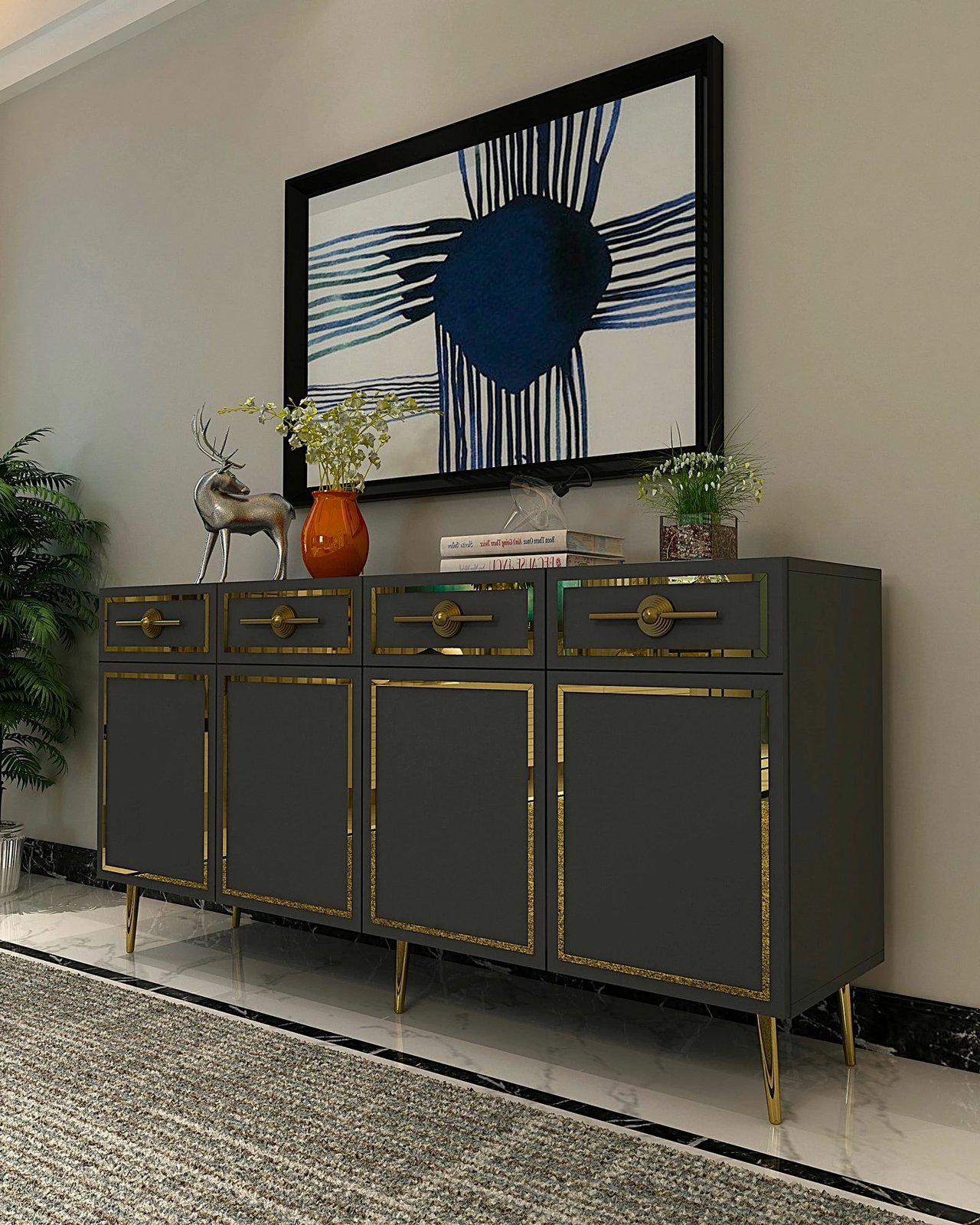 Konsol Skye Decor, Belly KB150, antracit dhe ar