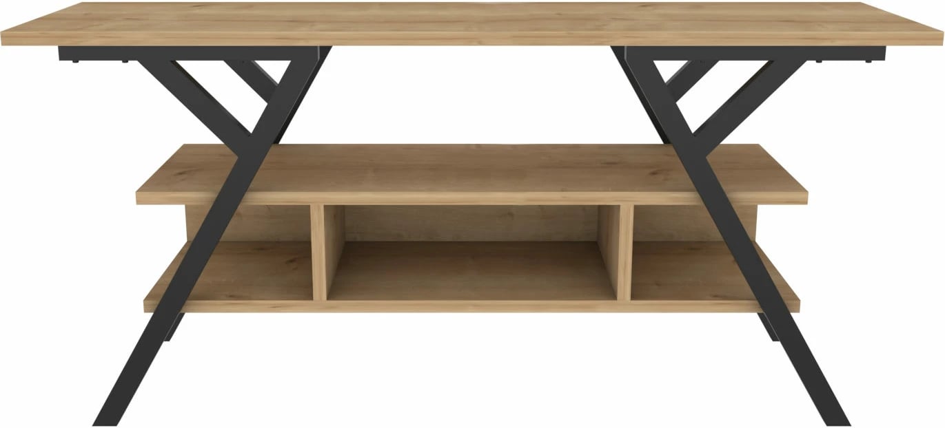 Komodinë TV Skye Decor, Minerva, e zezë dhe lis