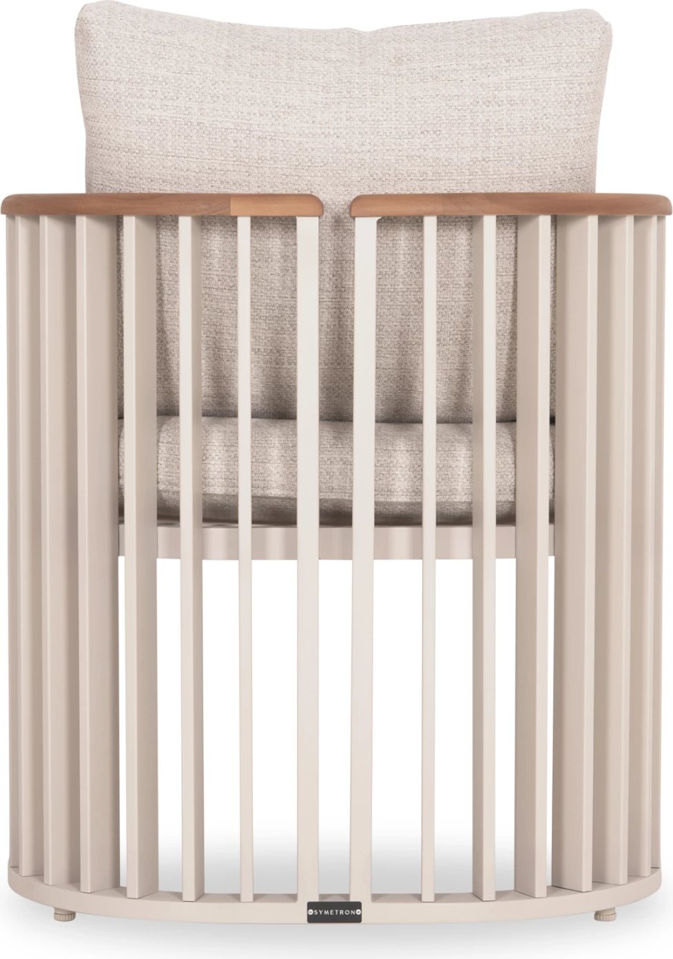 Karrige alumini për jashtë, seri ETERNITY, ngjyrë fildishi, jastëkë bezhë, 65x72x84cm