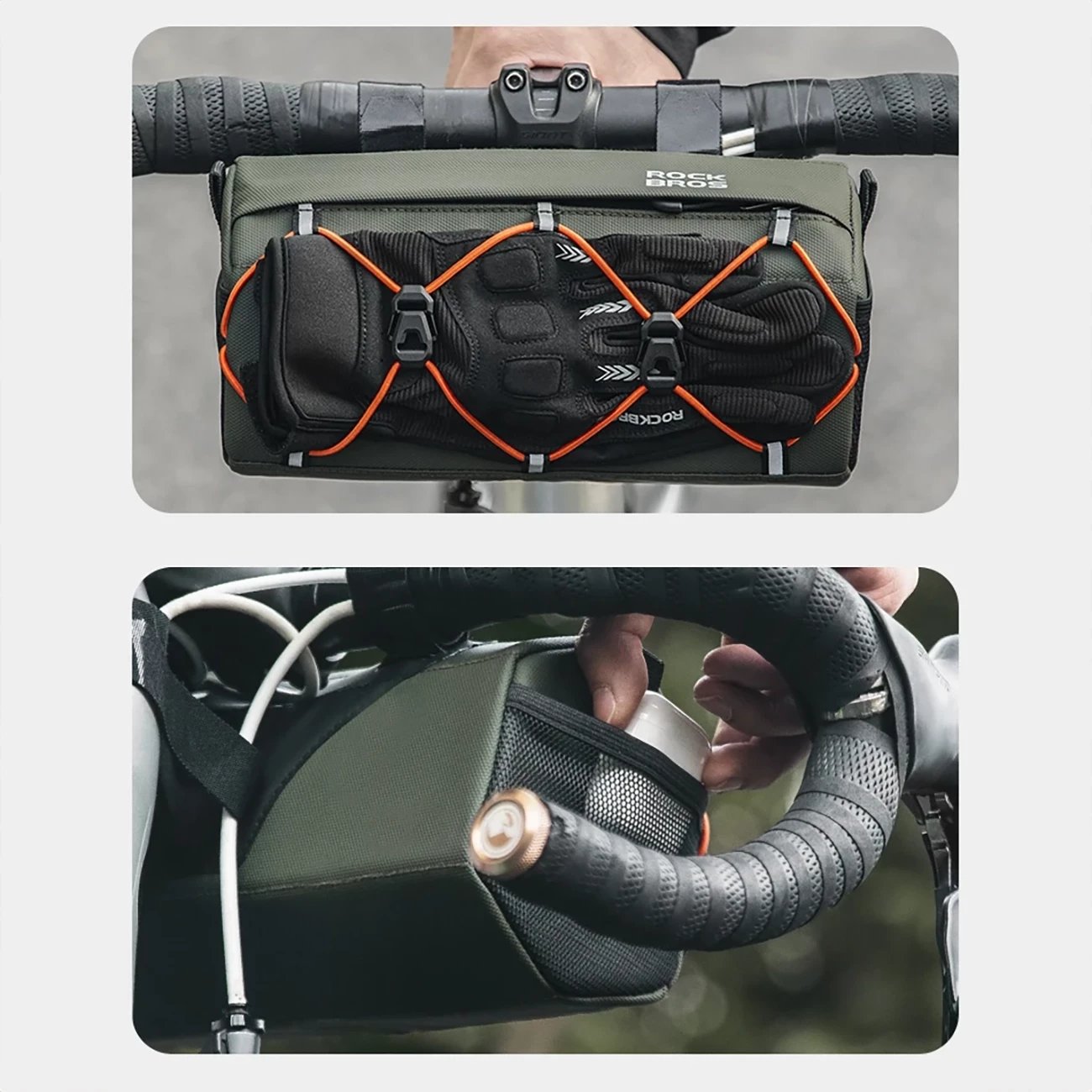 Çantë timoni për biçikletë Rockbros 30110054001, 2.2L, e gjelbër