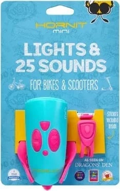Hornit Mini Pink- TurQ bicycle horn light 5353PITQ