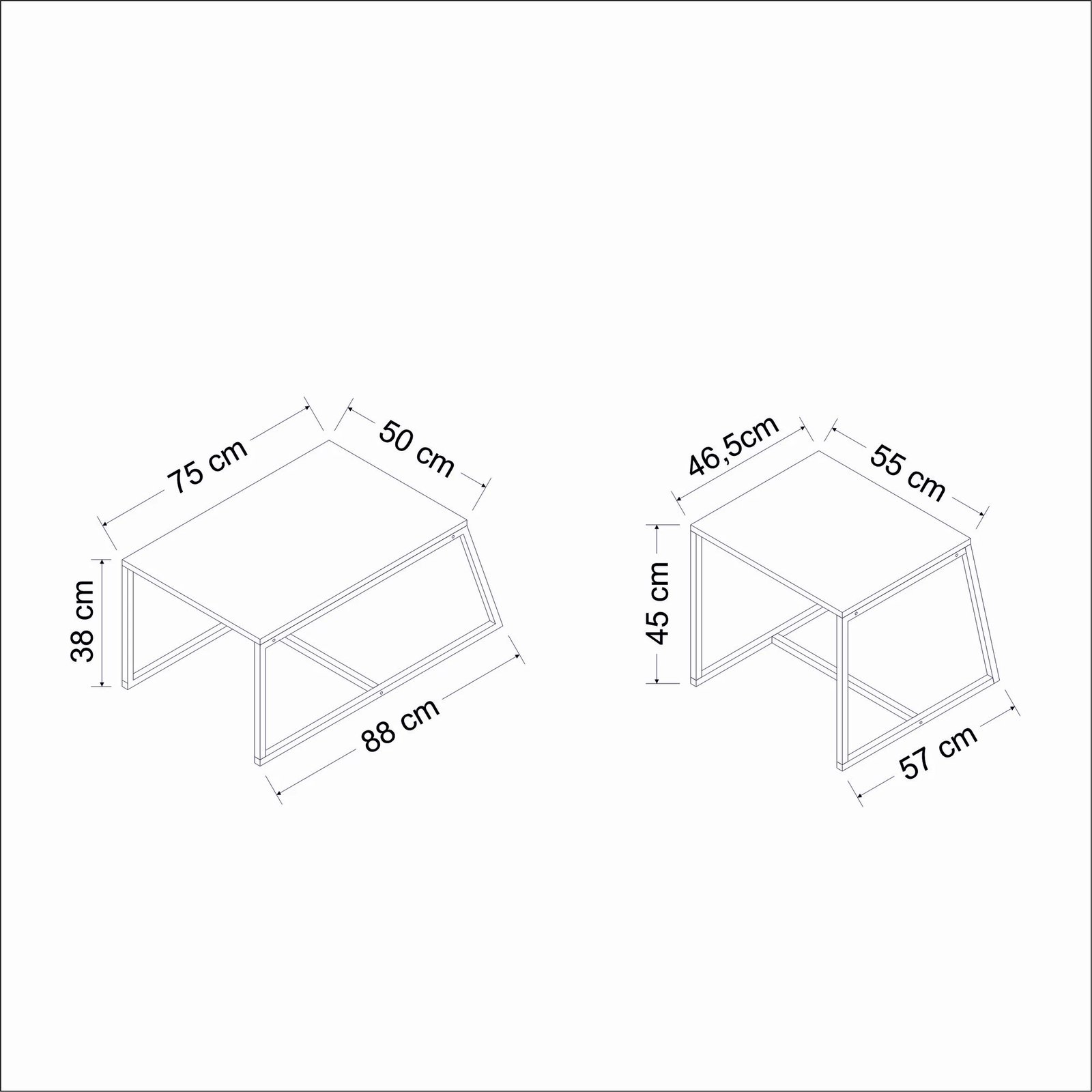 Tavolinë kafeje Hanah Home, minimaliste, e bardhë