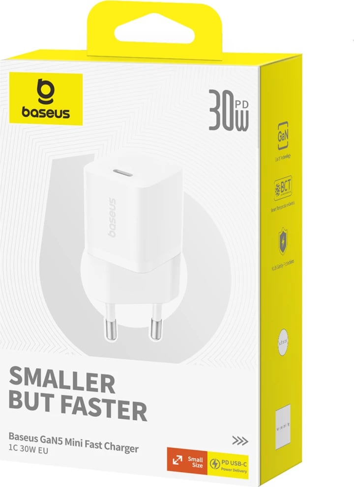 Karikues muri Baseus GaN5, 30W, USB-C, i bardhë
