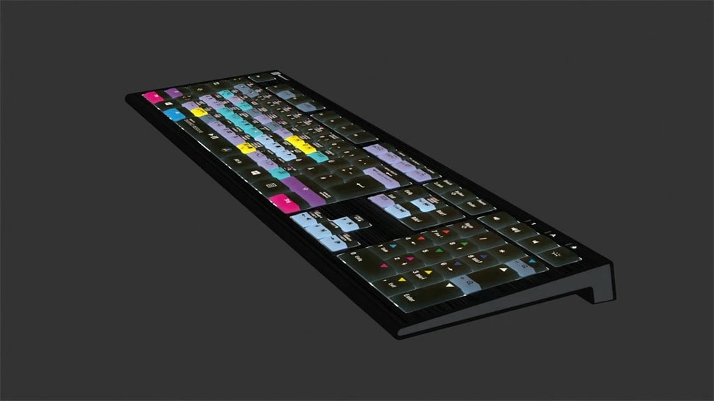 Tastierë LogicKeyboard Astra 2 DE për DaVinci Resolve, PC, e zezë