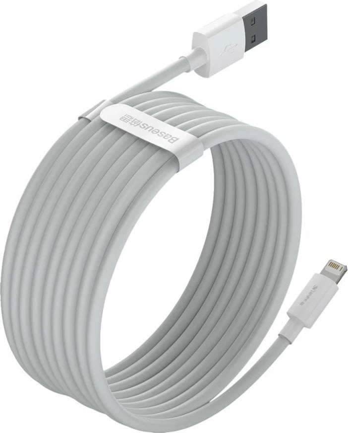 Kabllo USB-Lightning Baseus TZCALZJ-02, 1.5m, Set 2 copë, Bardhë