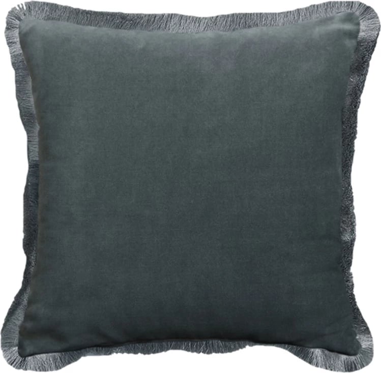 Jastëk dekorativ Moanne, kadife, ngjyrë gri, 45x45cm