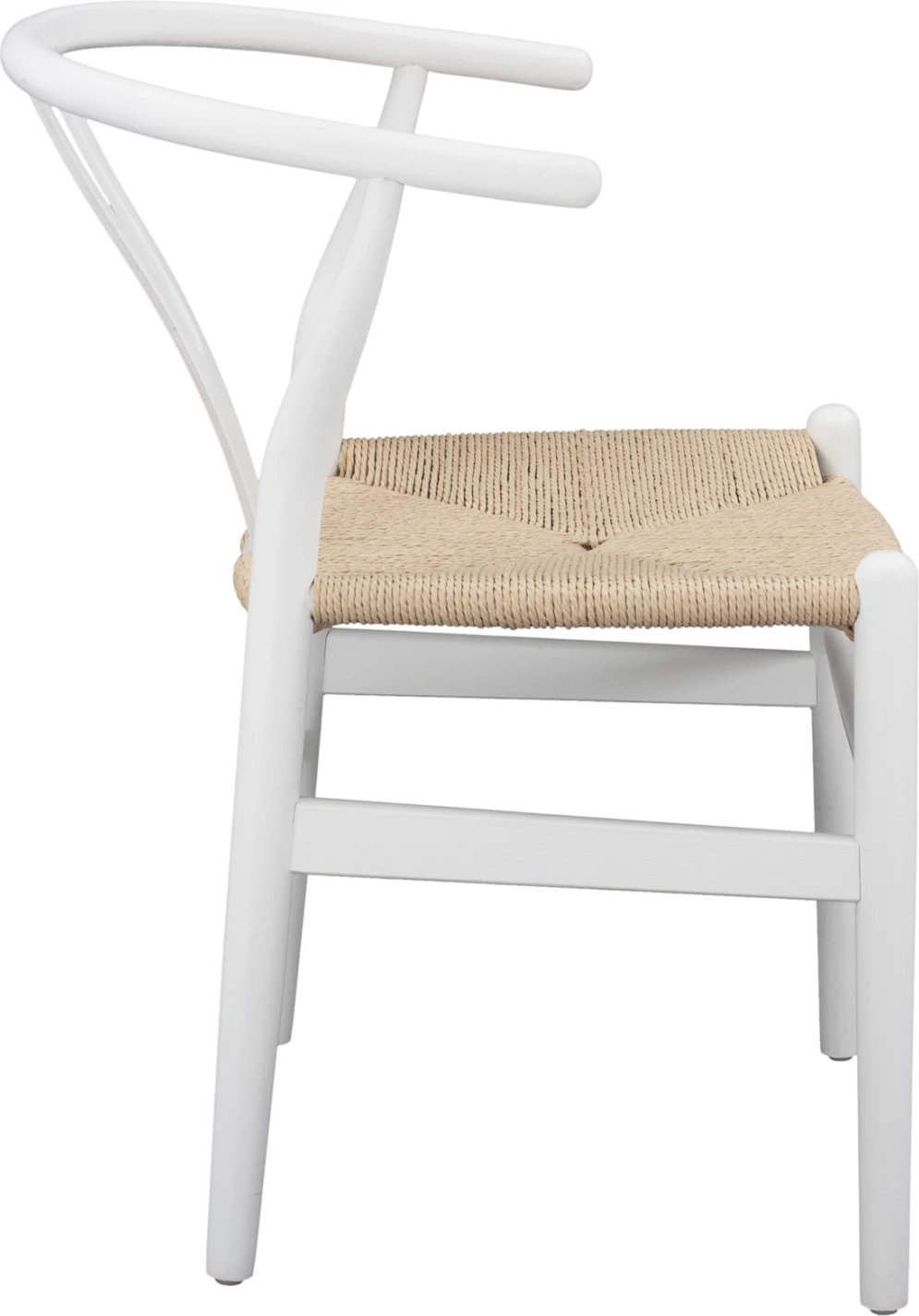 Karrige ngrënie BRAVE, dru ahu, ngjyrë e bardhë, litar bezhë, 54x57x74 cm