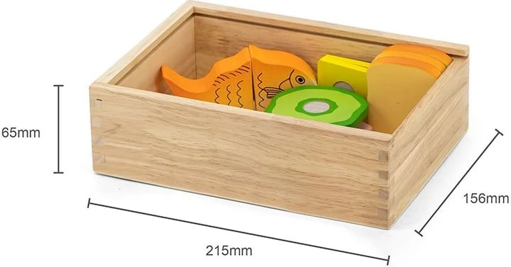 Set prerjeje ushqimi prej druri, Viga, me dërrasë prerjeje dhe thikë, 18m+, shumë pjesë, Shumëngjyrësh