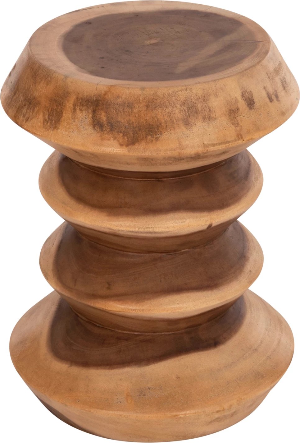 Stool i rrumbullakët Bellows, dru suar natyral, FH18235.11, 35x45cm