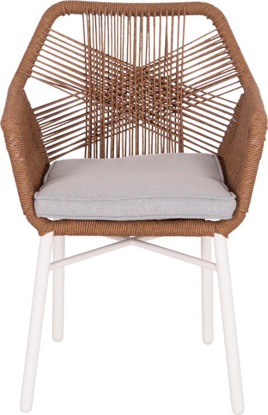 Karrige ngrënieje për jashtë, alumin i bardhë, ratan sintetik bezhë, TOPIN FH6048.11, 59x63x81cm