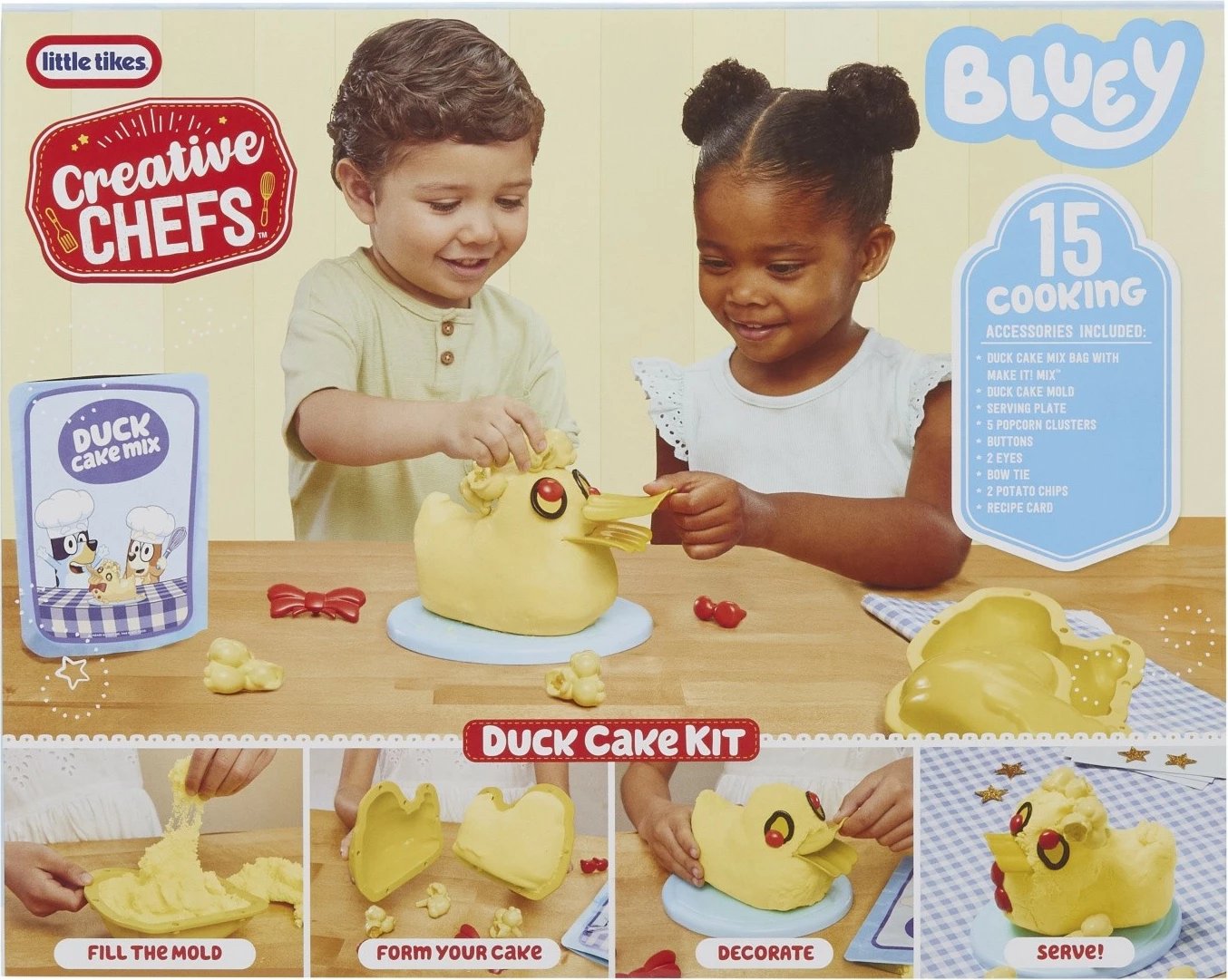 Set tortë me plastelinë Bluey 'Duck', Little Tikes, 643453-EUC, 15 aksesorë, 3+ vjeç, set
