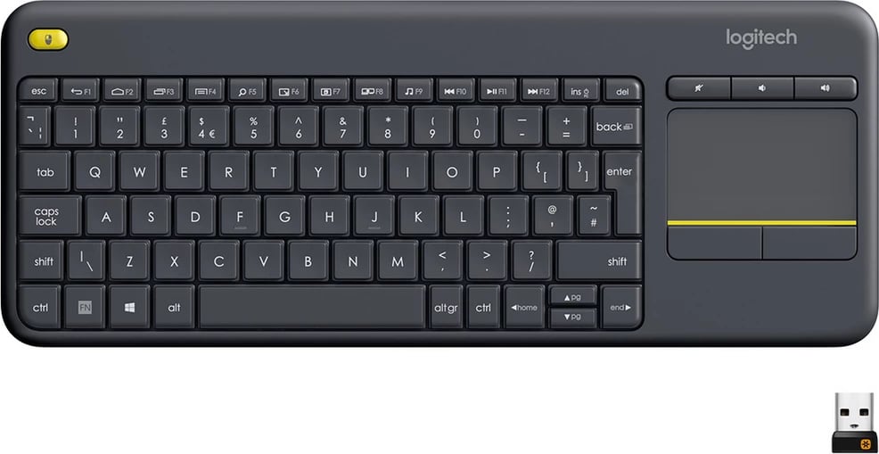 Tastierë, Logitech, K400 Plus 920-007145, pa tela me touchpad, layout US-Int, e zezë
