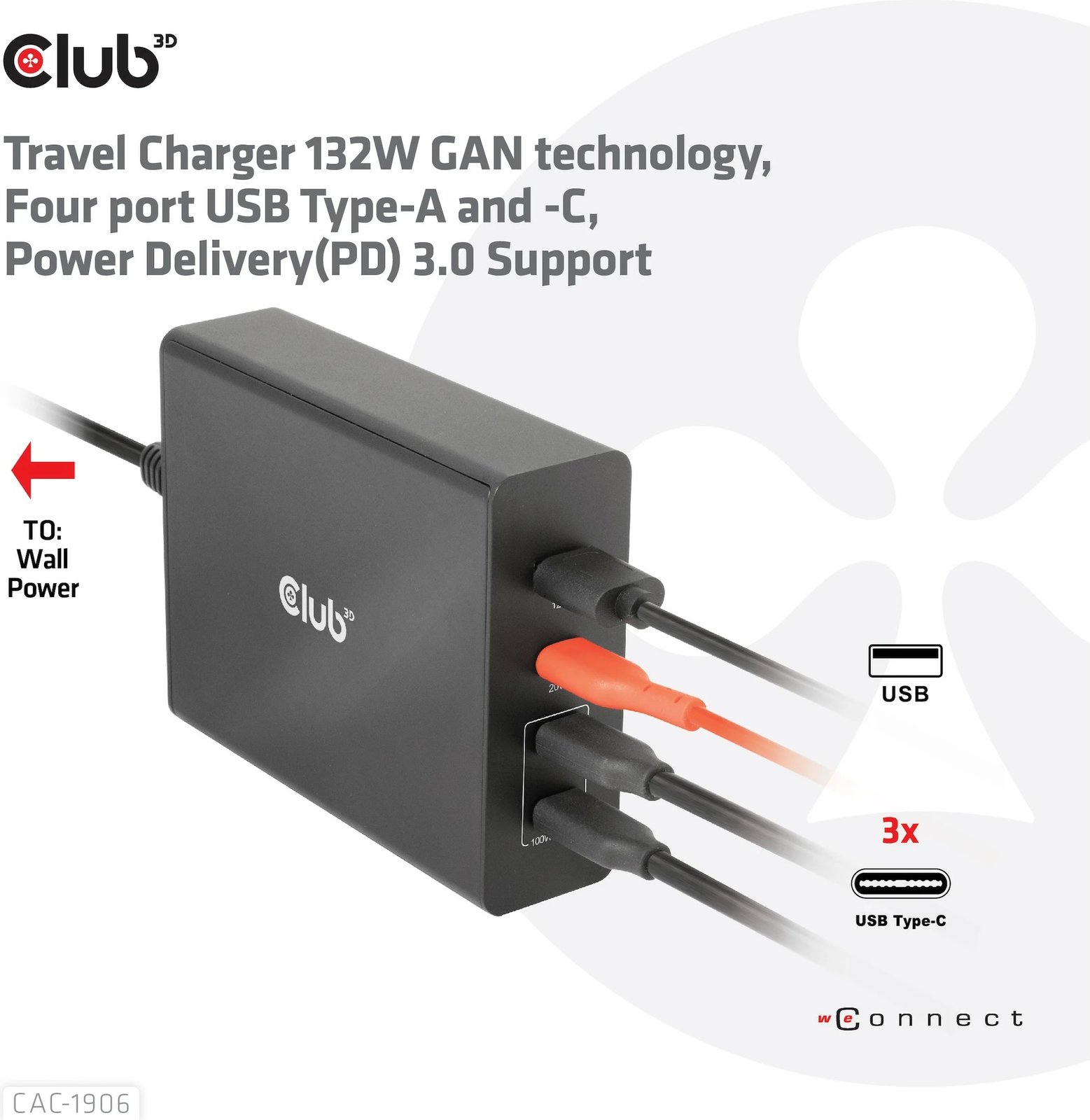 Karikues Club3D 3xUSB Type-C 1xUSB Type-A PD 132W GaN i zi