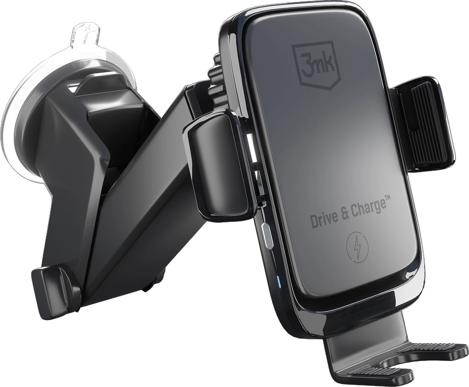 Mbështjellës veture me karikim wireless 3mk Drive & Charge, 15W, i zi