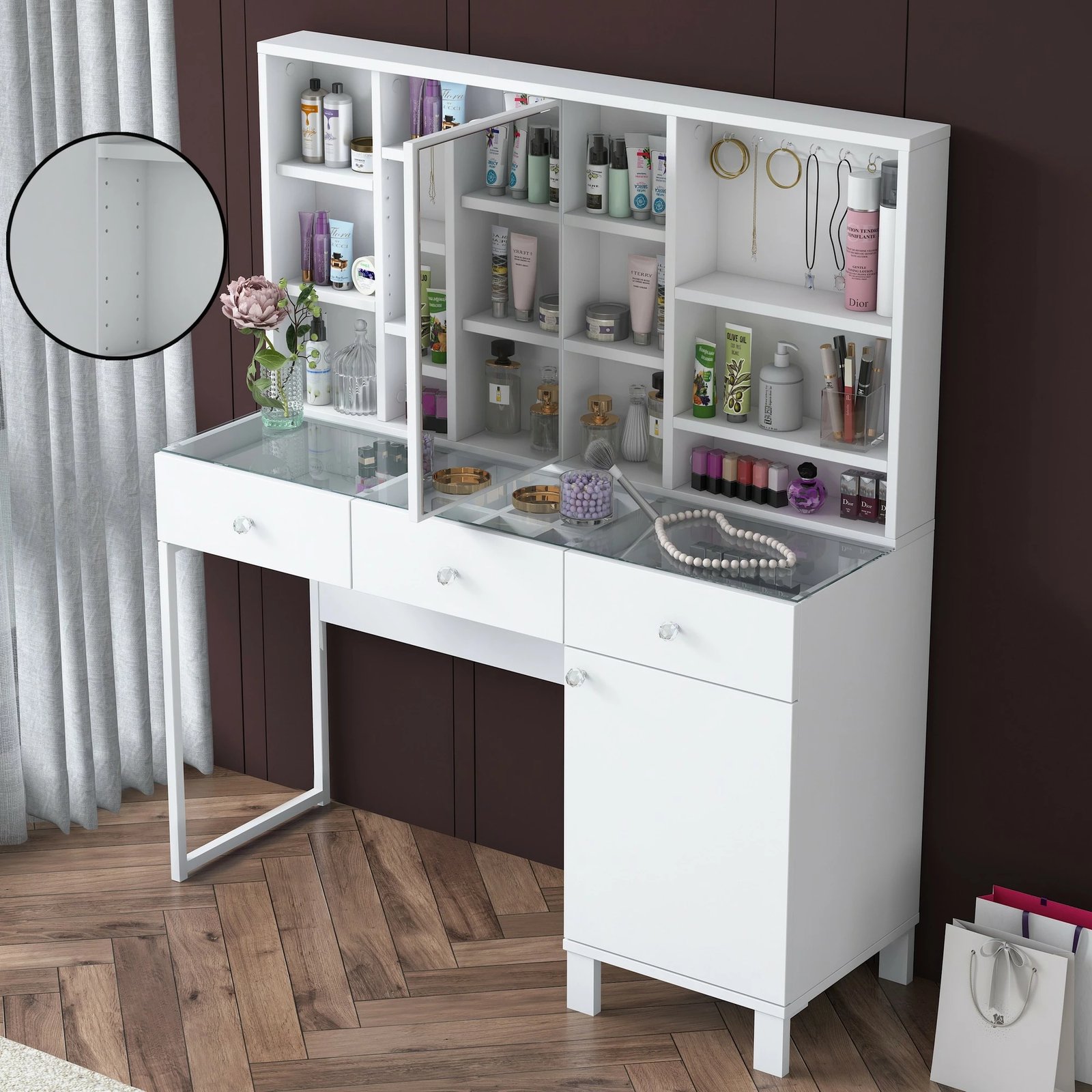 Tavolinë grimi Skye Decor, e bardhë, BJ138 - 3442