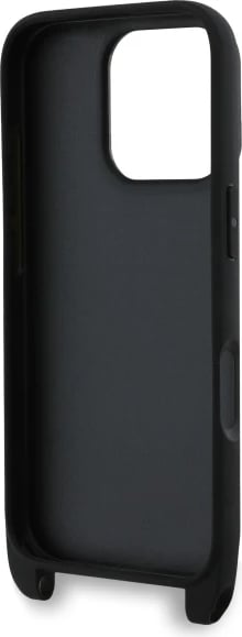 Mbështjellës Karl Lagerfeld Saffiano Karl&Choupette me rrip, për iPhone 16 Pro, i zi