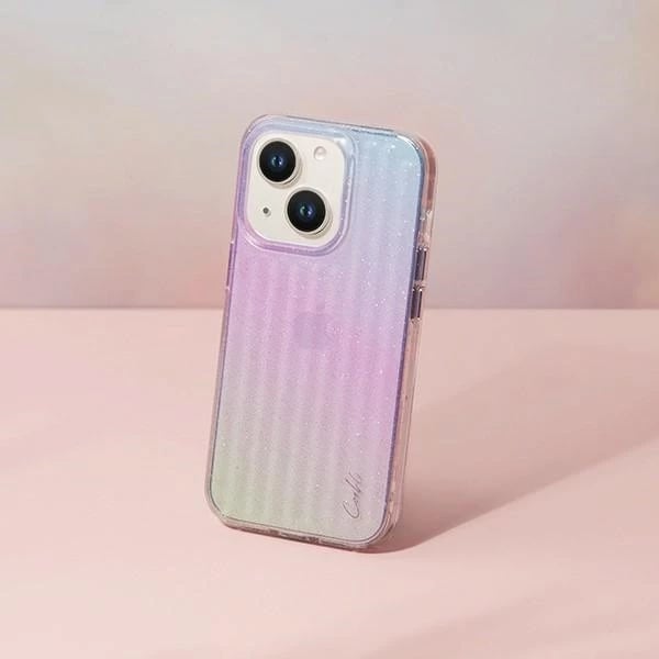 Mbështjellës UNIQ Coehl Linear për iPhone 14, rozë dhe kaltër