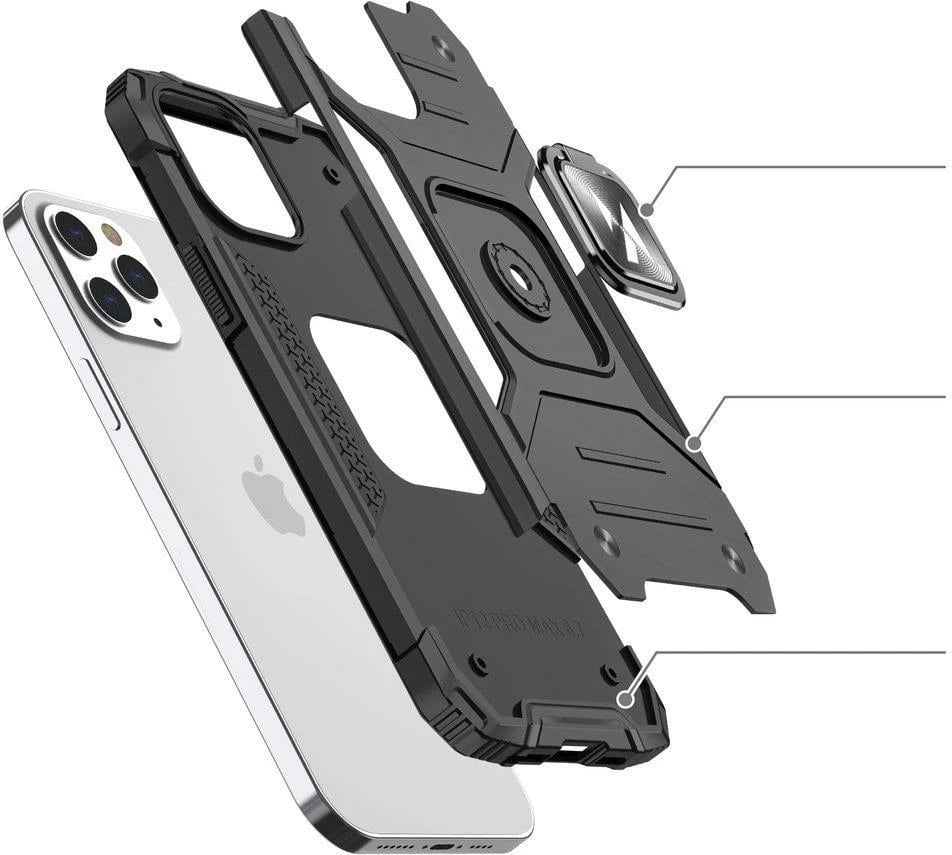 Mbështjellës Wozinsky Ring Armor me qëndrim dhe mbajtëse gishti për iPhone 13/13 Pro, kaltër