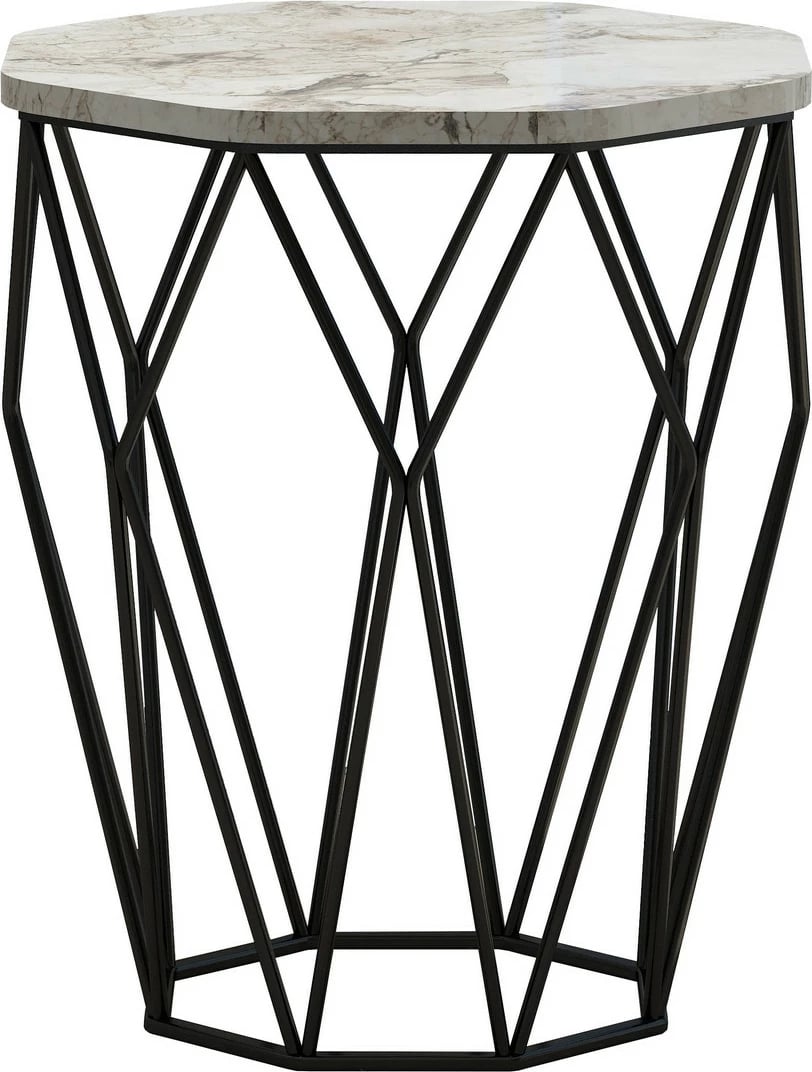 Tavolinë anësore Skye Decor, Sofya, mermer i bardhë