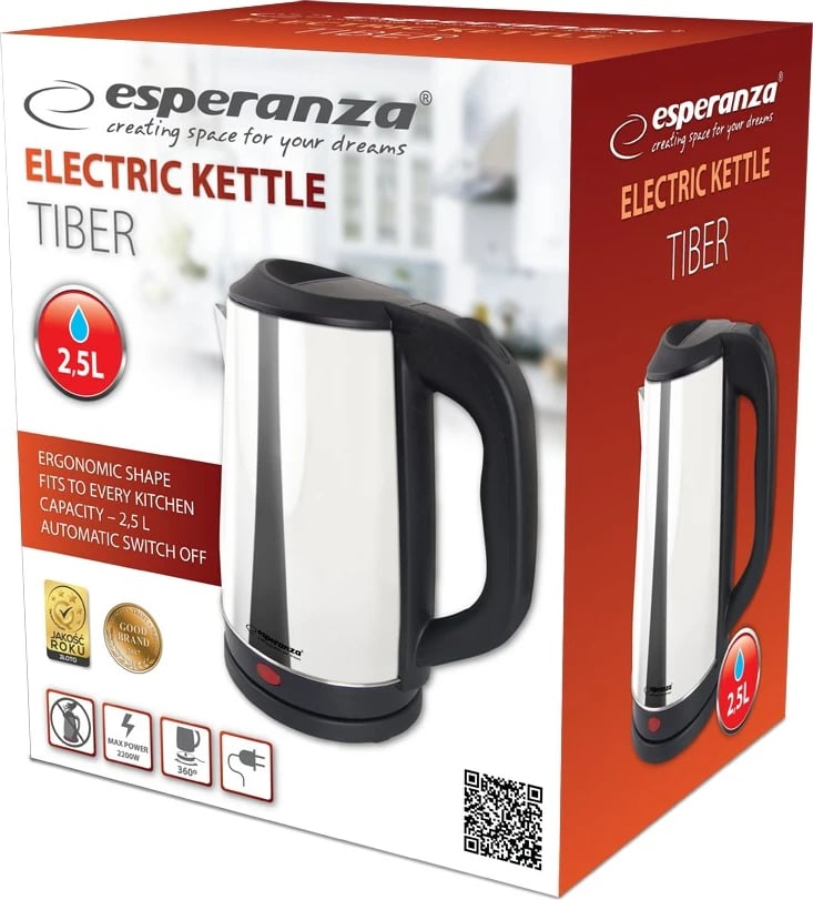 Vluese uji Esperanza EKK036S ,2.5 L, 2200 W, argjend