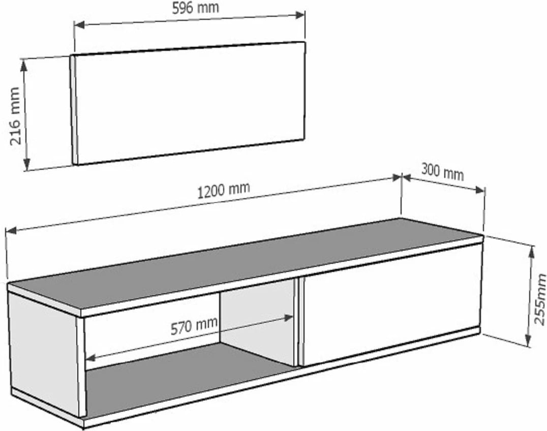 Komodë Zuzu, ngjyrë antracit, Skye Decor, 120cm