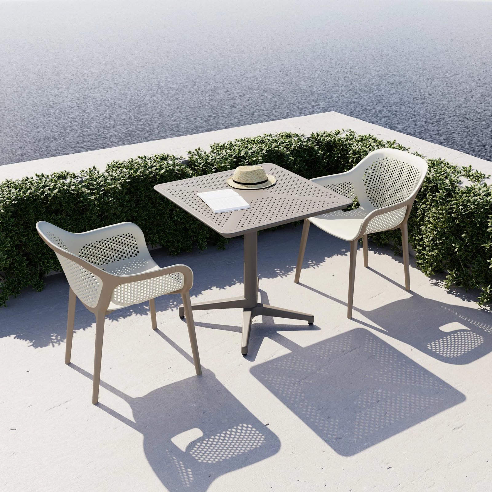 Tavolinë palosëse Skye Decor, Moon 70 V2F, ngjyrë mink