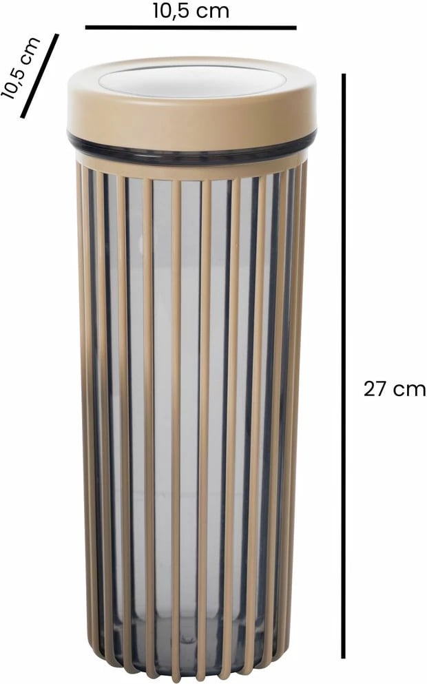 Set kuti plastike për ruajtje (6 copë), Hermia, Lınea6Lıkrsk, ngjyrë krem