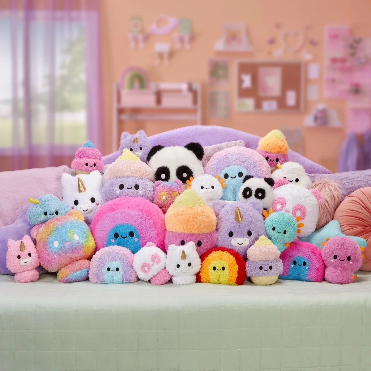 Lodër pelushi Fluffie Stuffiez nga MGA, model Akullore, shumëngjyrëshe, Large