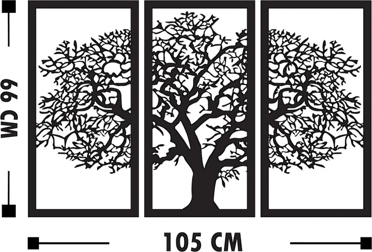 Dekor muri prej druri, peme e zezë, 105x66, FH7221