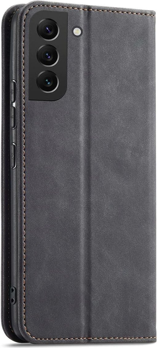 Mbështjellës Hurtel Magnet Fancy Case për Samsung Galaxy S22+, me portofol dhe qëndrim, e zezë