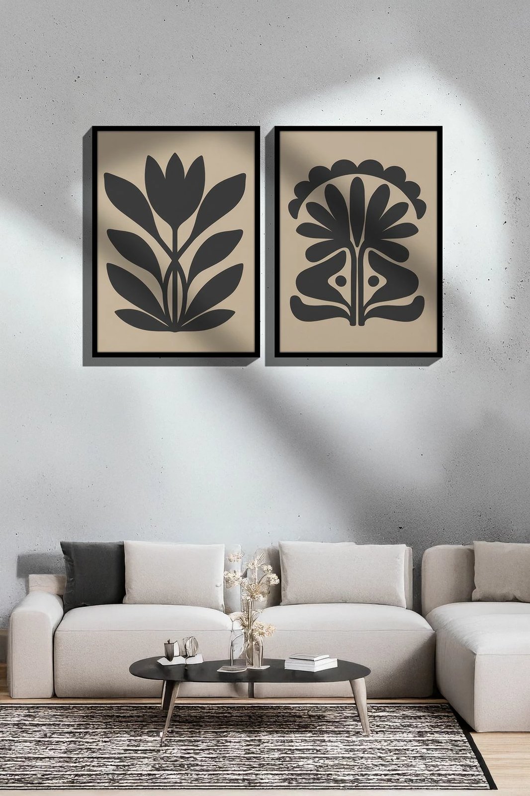 Pikturë dekorative me kornizë (2 copë), Wallity, Ersy2Lımodel32-Sıyah