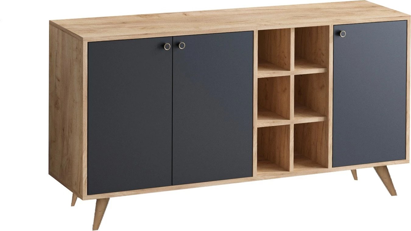 Konsolë Hanah Home, VEİT, ngjyrë lis dhe e zezë, 140x40x89cm