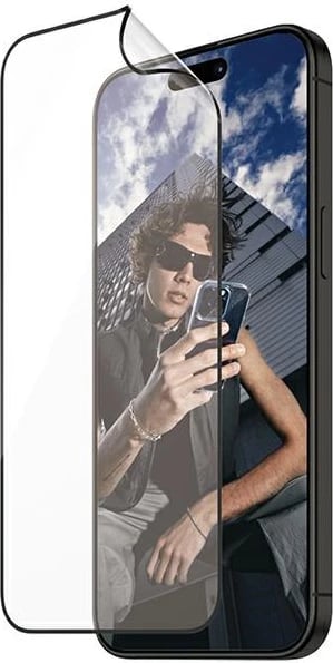 Xham mbrojtës PanzerGlass Matrix Ultra-Wide-Fit për iPhone 15 Pro Max me pozicionues