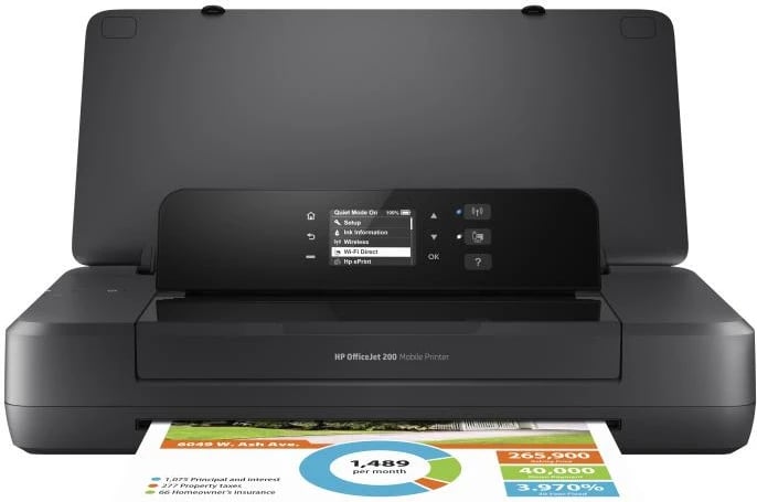 Printer portabël, HP OfficeJet 200 (CZ993A#BHC), Inkjet A4, 600 dpi, 13–23 ppm, bateri, e zezë