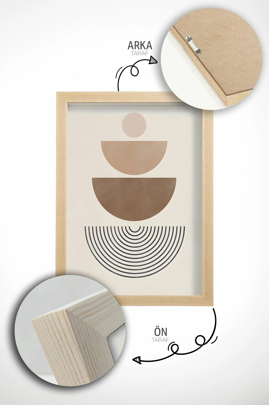 Pikturë dekorative me kornizë (3 copë), Wallity, Artvmodel38-Ahsap