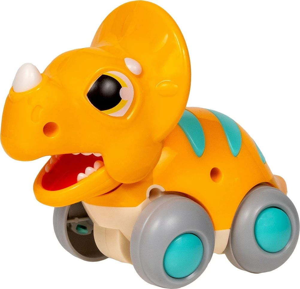 Lodër dinosauri me rrota Smily Play E7968D, plastikë, krem, portokalli, gri, tyrkiz