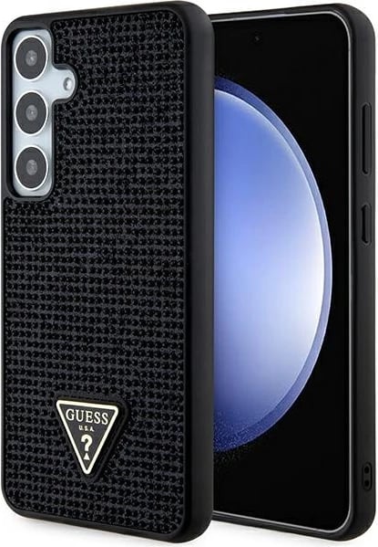 Mbështjellës Guess Rhinestone Triangle për Samsung Galaxy S24+, i zi