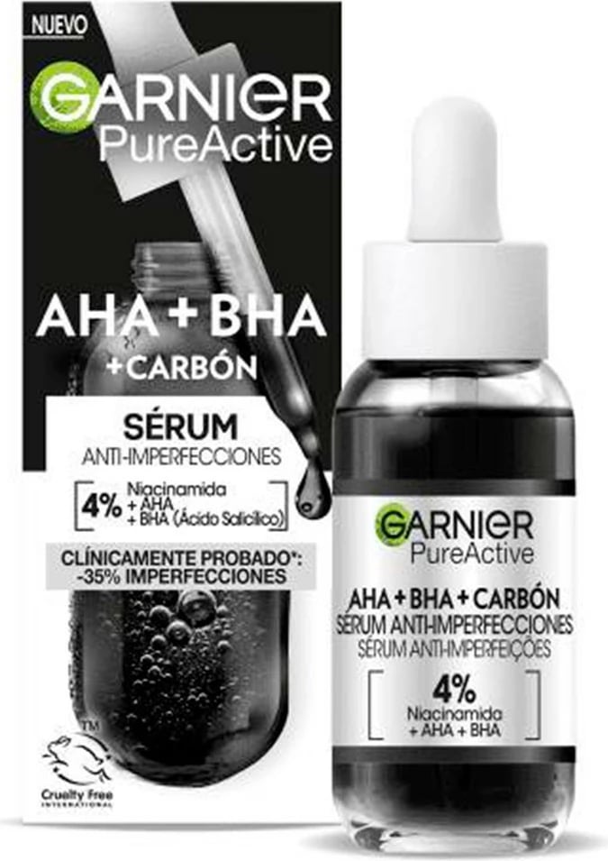 Serum për fytyrë Garnier Pure Active AHA+BHA+Carbón unisex 30ml