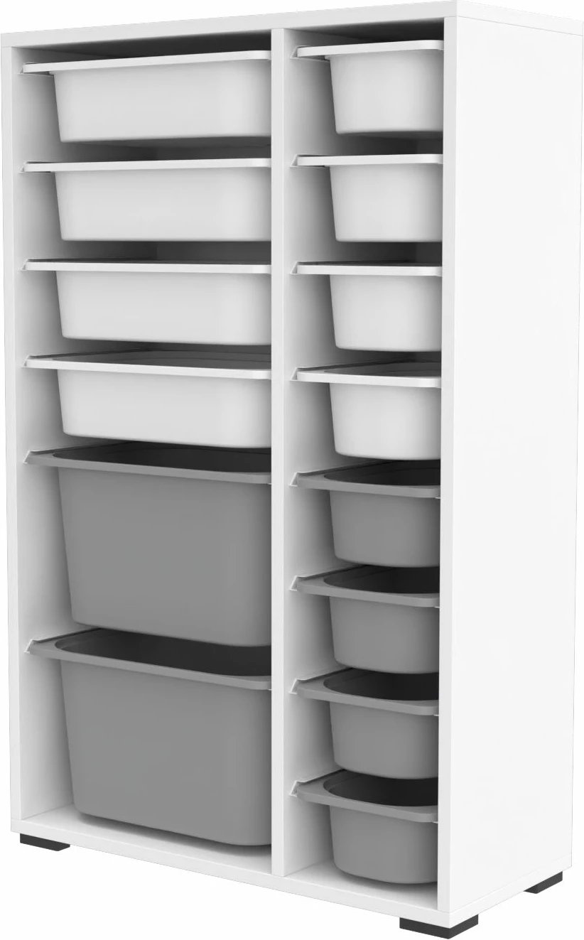 Dollap multifunksional Hanah Home, Rine 2D4K8U, i bardhë, gri