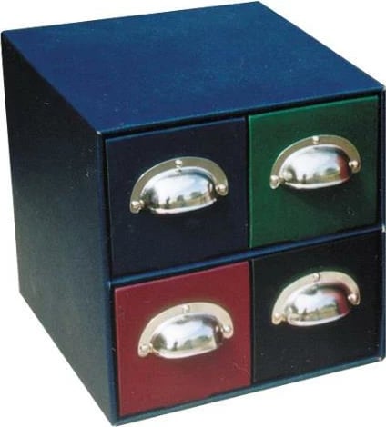 Komodinë me 4 sirtarë NEXT, klasike, metalike, 21x22x23cm, e zezë